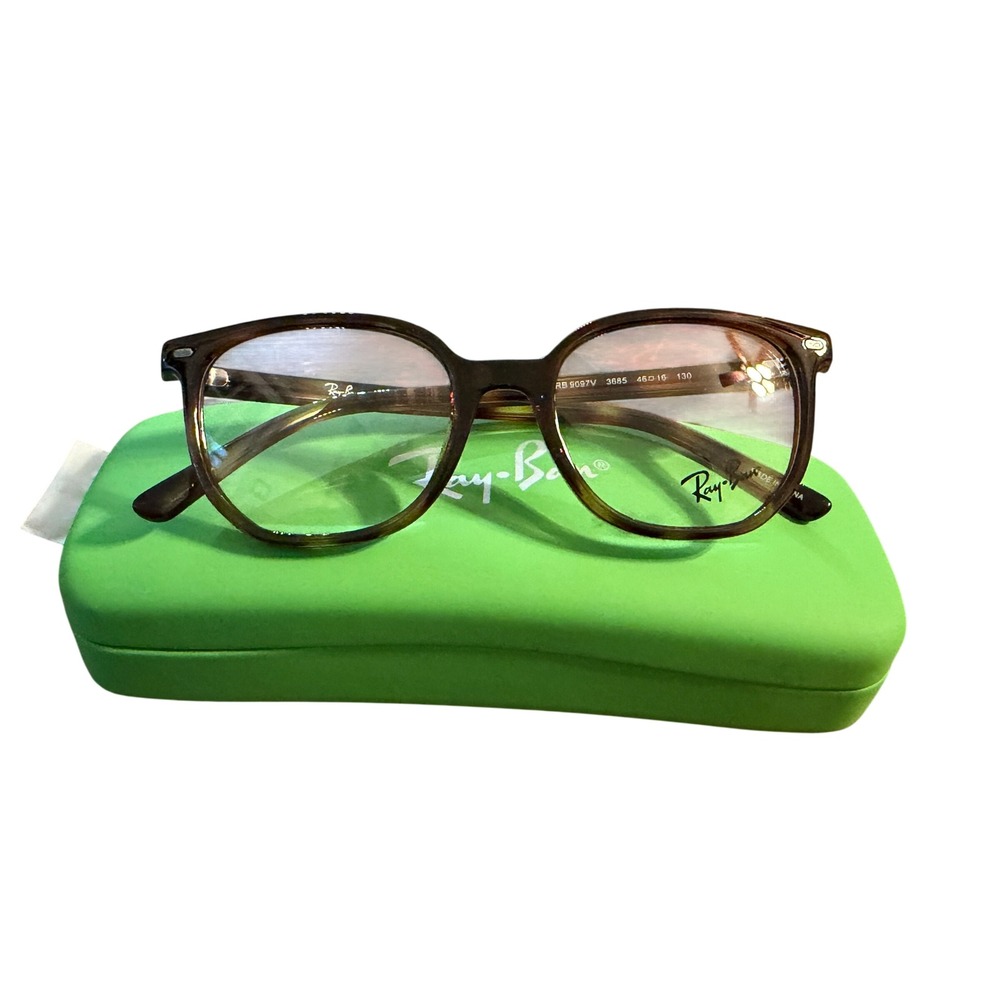 Ray-Ban Junior Dark Havana Tortoise Eyeglasses Green Case RB9097V 3685 46 16